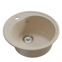 {{photo.Alt || photo.Description || 'Мойкa МЛ-ГМ11 (ML-GM11) КОМФОРТ круглая, бежевая (328), 500мм (глуб. чаши 180)'}}