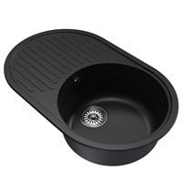 {{photo.Alt || photo.Description || 'Мойка ML-GM16 КОМФОРТ овальная с крылом, ультра-черная (344), 730*460*180мм'}}