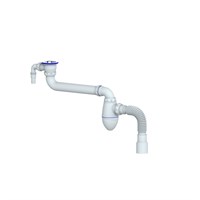 Сифон 1 1/2 AC10V со смещением, с носиком, с гофрой 40*40/50 UNICORN 553587