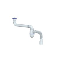 Сифон 1 1/2 AC21 со смещением, с гофрой 40*40/50 UNICORN 553589