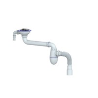 Сифон 3 1/2 BC10V со смещением, с носиком, с гофрой 40*40/50 UNICORN 553588