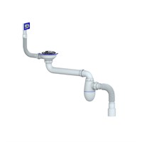 Сифон 3 1/2 BC22 со смещением, прямоугольный перелив, с гофрой 40*40/50 UNICORN 553592