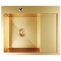 {{photo.Alt || photo.Description || 'Мойка настол.монтаж 60х50 (3,0) лев. вып 3 1/2  MIXLINE PRO 20см с сифоном (золото)'}}