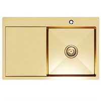 {{photo.Alt || photo.Description || 'Мойка настол.монтаж 78х50 (3,0) прав. вып 3 1/2  MIXLINE PRO 20см с сифоном (золото)'}}