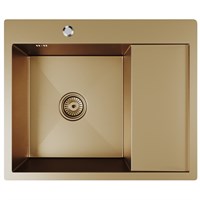 {{photo.Alt || photo.Description || 'Мойка настол.монтаж 60х50 (3,0) лев. вып 3 1/2  MIXLINE PRO 20см с сифоном (бронза)'}}