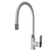 {{photo.Alt || photo.Description || 'Смеситель для кухни 35к MIXLINE ML33-098 "City White" гибкий излив, б/отв, боковая ручка БЕЛЫЙ/ХРОМ'}}