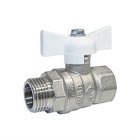 Кран шаровой 1/2'' вн/нар бабочка БЕЛАЯ 11б27п1 Стандарт 231 ГАЛЛОП никель PN40 553848