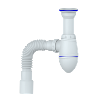 Сифон 1 1/2*40 А120P литой выпуск, с гофрой 40*40*50  UNICORN 553988