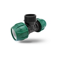 Тройник ПЭ с наруж. труб. резьбой 32х1/2'х32 (обж.) POELSAN GREEN 553971