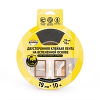 Лента двусторонняя клейкая на вспен. основе для креп. зеркал AVIORA 19мм*10м  ЧЕРНАЯ 547538