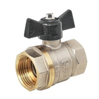 Кран шаровой 3/4'' вн/вн бабочка 11Б27п1 БАЗ СТАНДАРТ PN40 никель 554751