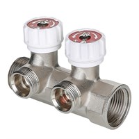 Коллектор 1''x3/4'' (евроконус) с регулировочными вентилями для подачи водоснабжения VALTEC (4 вых) 553113