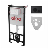 Комплект системы инсталляции ALCADRAIN для под. унитаза AM101/1120-4в1 RU M678-0001 (кнопка черная) 555001