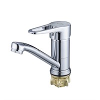 Смеситель для кухни 35к 4F-B045 SOLONE пов. кор. плоский излив L150мм, креп. п/гайку, хром, цинк 553338