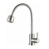 Смеситель для кухни 35к HB73304 HAIBA гибкий излив, б/отв боковая п/гайку НЕРЖ 555314