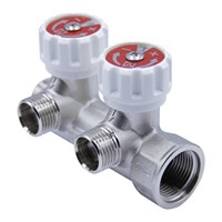 Коллектор 3/4''x1/2'' с регулировочными вентилями для подачи водоснабжения VALTEC  (2 вых) 555739