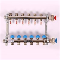 Колл.группа 1'х3/4' нерж 6 вых HKV-D с расходом и термостатич вентилями 873502