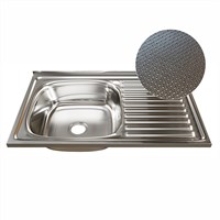 Мойка 80х50 (0,6) лев вып 3 1/2 MIXLINE 16см с сифоном ДЕКОР 555232