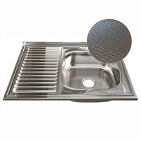 Мойка 80х60 (0,6) прав вып 3 1/2 MIXLINE 16см  с сифоном ДЕКОР 555235