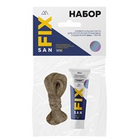 Комплект Уплотнительная паста 25г SANFIX графит + лен 7 г 555891