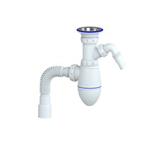 Сифон 1 1/4*32 M322V с носиком, с гофрой 32*40*50  UNICORN 555865