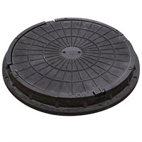 Люк канализ. полимерный 60 кН круглый черный (780х100 мм) 556441