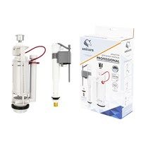 Арматура к смыв. бачку 2-ух Кноп. UNICORN хром, универс. (бок/ниж.подв, лат.штуцер 3/8