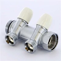 Коллектор НВ 1' 2х3/4'EK Н 50мм хромир. с вентилями 874155