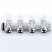 Коллектор НВ 1' 4х3/4'EK Н 50мм хромир. с вентилями 858284