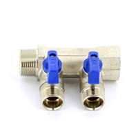 Коллектор НВ 3/4' 2х(1/2'х16) Н 36мм никелир. с кранами 864062