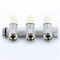 Коллектор НВ 3/4' 3х3/4'EK Н 50мм хромир. с вентилями 865439