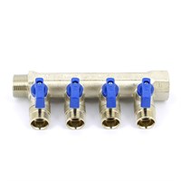 Коллектор НВ 3/4' 4х(1/2'х16) Н 36мм с кранами ник. 869721