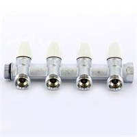 Коллектор НВ 3/4' 4х3/4'EK Н 50мм хромир. с вентилями 870319