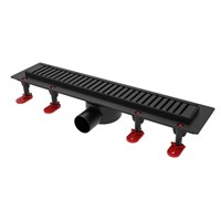 {{photo.Alt || photo.Description || 'Трап линейный ТП-55D-600 решетка из нерж. стали "Полосы"с гориз. вых.D50 мм рамка из пластика ЧЕРНЫЙ'}}