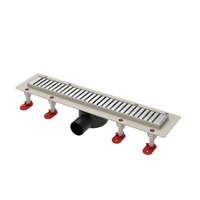 {{photo.Alt || photo.Description || 'Трап линейный ТП-55D-700 решетка из нерж.  стали "Полосы" с гориз. выходом D50 мм, рамка из пластика'}}