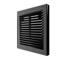 Решетка вент. 150*150 1515Р Black ж/наклонные с сеткой, разъемная ERA 557530