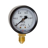 Манометр 100х1/2'' 10 бар МД93 гидрозаполненный (нижн радиал подкл, корпус сталь, минстекло) ЭКОМЕРА 557540