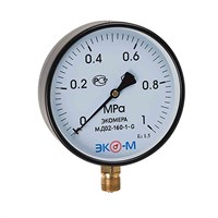 Манометр 160х1/2'' 10 бар МД02 (нижн радиал подкл, корпус сталь, минстекло) ЭКОМЕРА 557550
