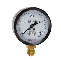 Манометр 63х1/4'' 16 бар МД02 (нижн радиал подкл, корпус сталь, минстекло) ЭКОМЕРА 557555