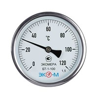 {{photo.Alt || photo.Description || 'Термометр 100х1/2'' 120С БТ-1-100 шток 60мм (осевое подкл.,корпус алюминий) ЭКОМЕРА'}}