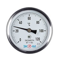 {{photo.Alt || photo.Description || 'Термометр 63х1/2'' 120С БТ-1-63 шток 40мм (осевое подкл.,корпус алюминий) ЭКОМЕРА'}}