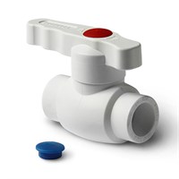 Кран 32 шаровой Standart белый, ручка 884558