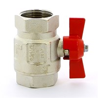 Кран ВВ 1' бабочка IDEAL красная ручка 877266