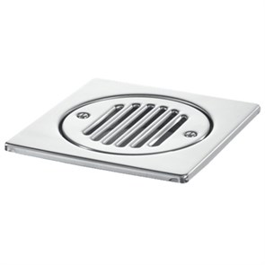 Насадка сливная (L150ммх150мм, полированная нержавейка) усиленная с привинченной решёткой; цвет-хром 862472