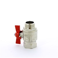 Кран НВ 1' бабочка IDEAL красная ручка 857621