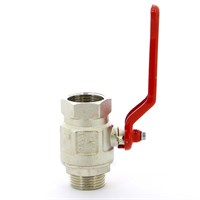 Кран НВ 1' красная ручка IDEAL 877588