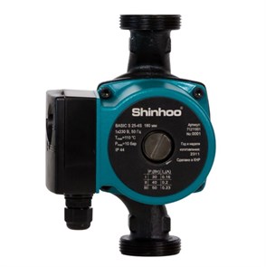 Насос циркуляционный Shinhoo BASIC S 32-4S с гайками 887162