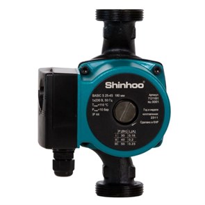 Насос циркуляционный Shinhoo BASIC S 32-8S с гайками 864607