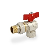 Кран НВ 1/2' угловой бабочка IDEAL с разъемным соединением 872940