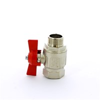 Кран НВ 3/4' бабочка IDEAL красная ручка 859372